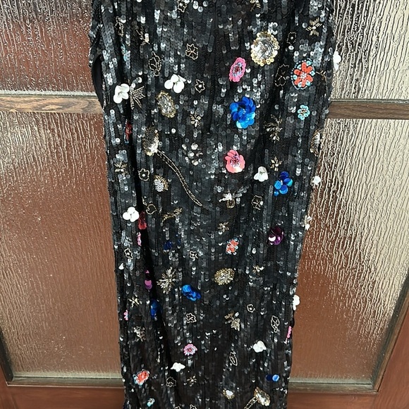 MAC DUGGAL
Black Floral Sequined Strapless Column dress size 8 NWT - Picture 9 of 13
